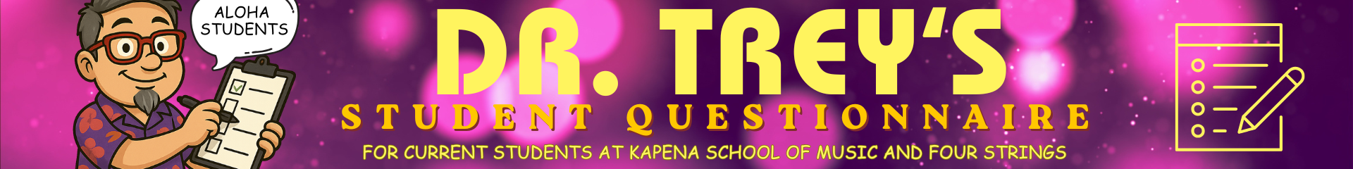 Dr. Trey's ʻUkulele Lessons Banner